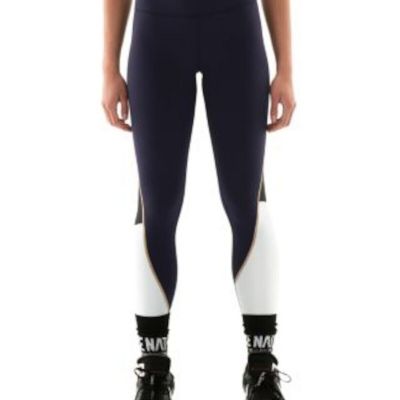 P. E NATION Womens Navy Medium Compression Active Wear High Waist Leggings 2XS